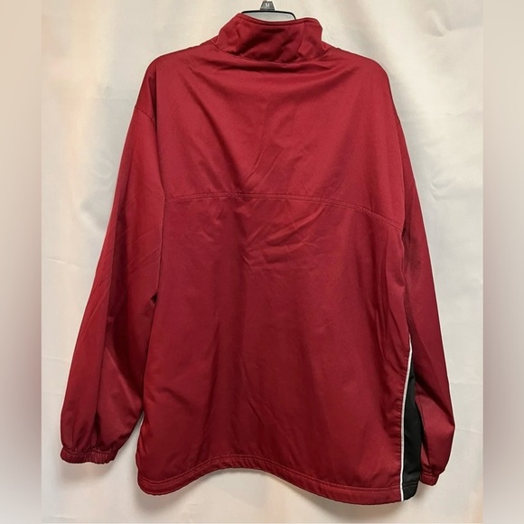 Vintage Reebok Jacket Men 2XL Red Black Full Zip Windbreaker Track Coat Warm Up - Picture 2 of 8